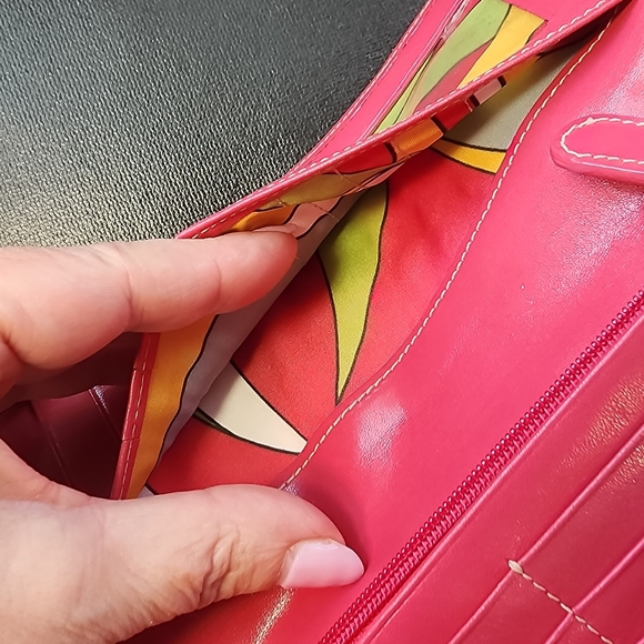 Nordstrom Brand Genuine Leather Barbie Pink Long Wallet EUC - Picture 9 of 10
